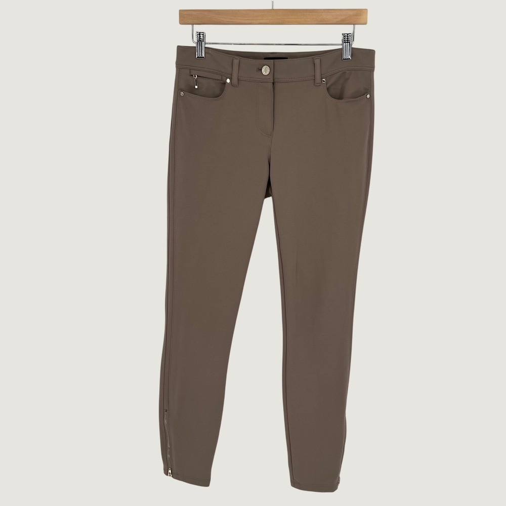 White House Black Market Women The Skimmer Ankle Zip‎ Slim Fit Pant Size 2 Brown